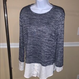 Calvin Klein Gray Relaxed Layered Blouse